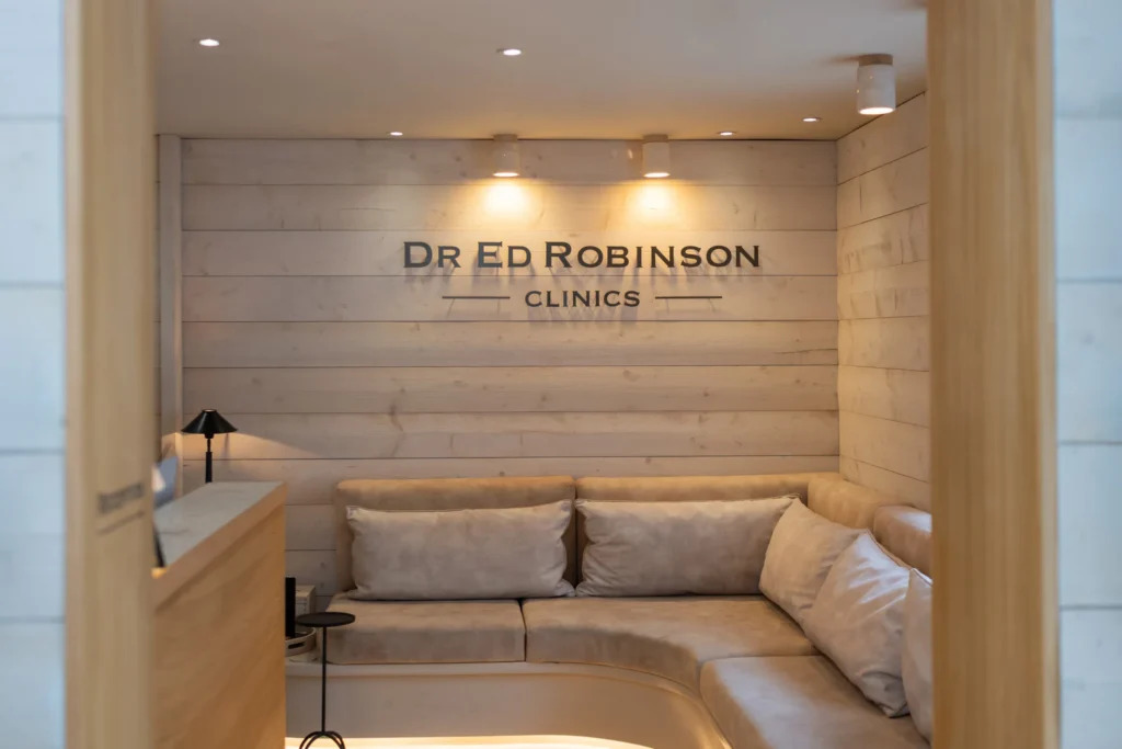 Reception and waiting area at Dr Ed Robinson Clinics in Hale